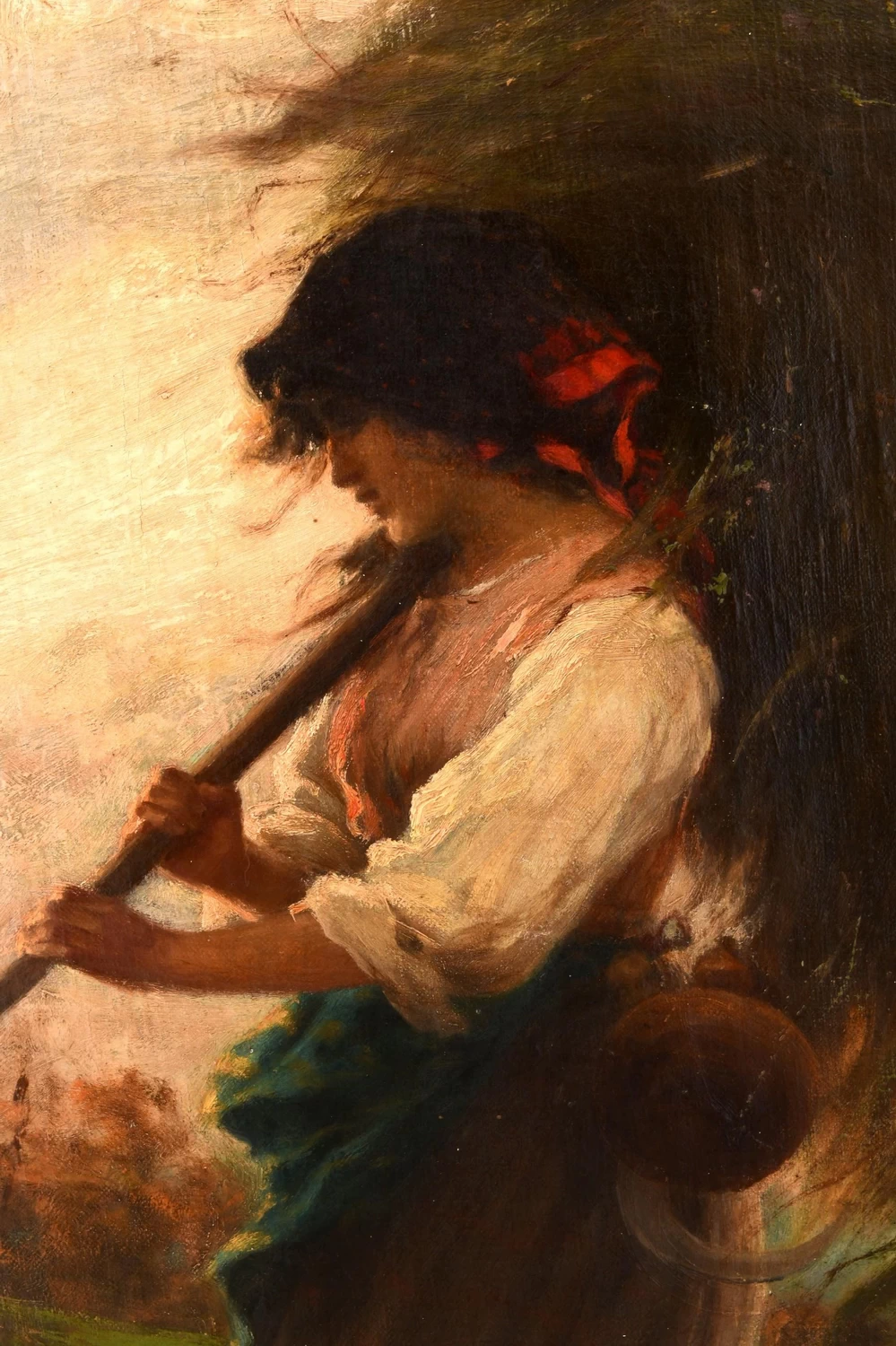 Donna che porta il fieno - dettaglio